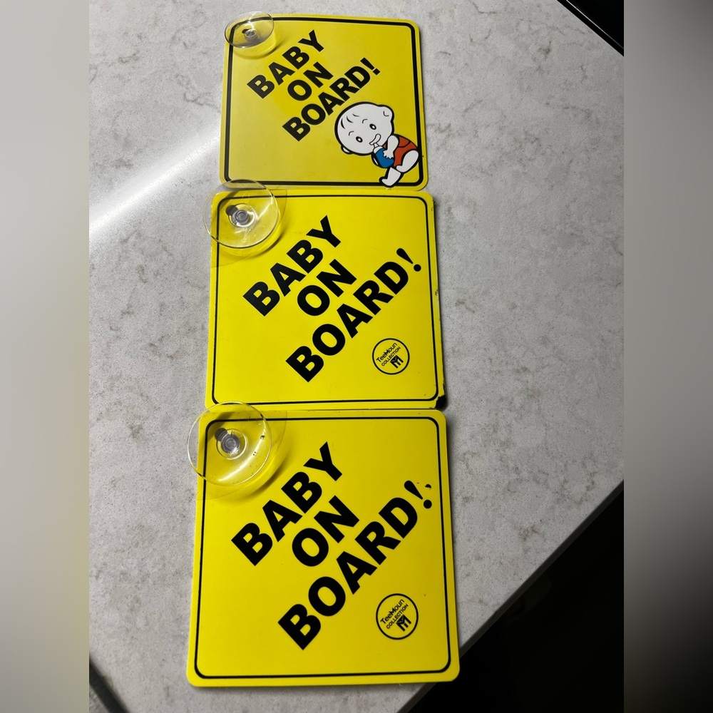 3 Baby On board car signs